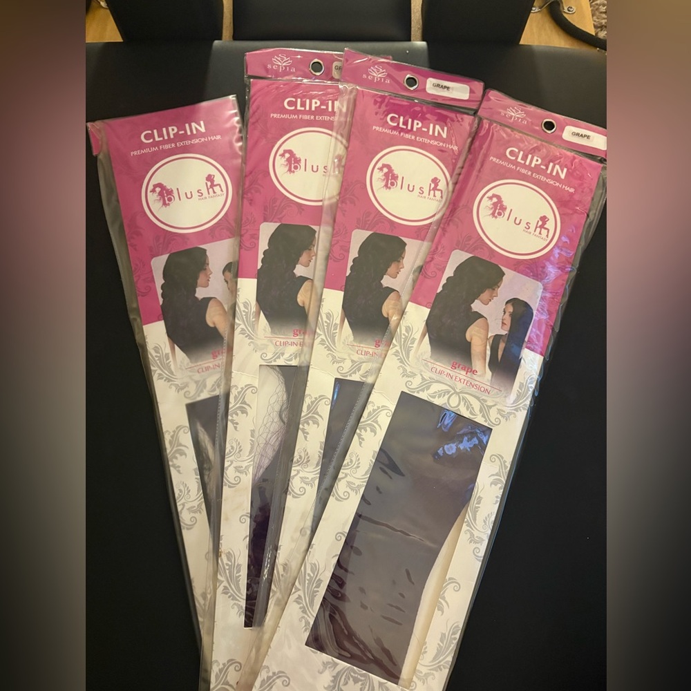 Sepia Hair Collection 22” Clip-In Hair Extensions - Premium Fiber🌵Grape